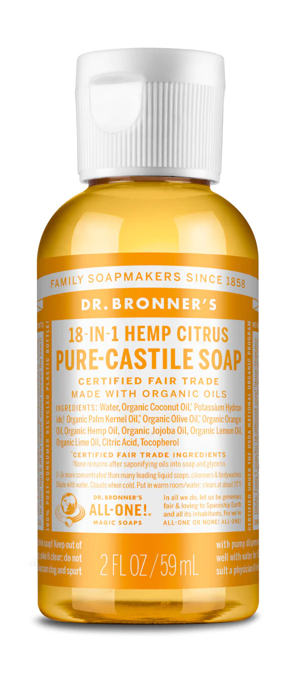 Dr. Bronner's Pure Castille Liquid Soap - Travel and Full Size