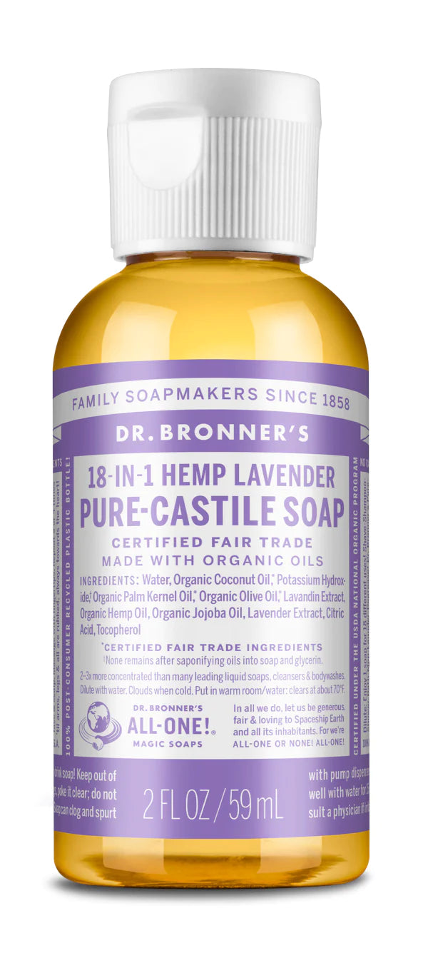 Dr. Bronner's Pure Castille Liquid Soap - Travel and Full Size