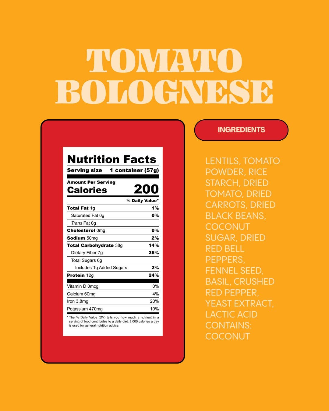 Low Sodium Tomato Bolognese Instant Lentils
