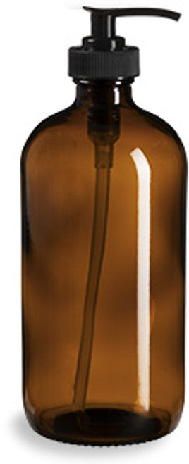 16 oz Amber Glass Pump Bottle