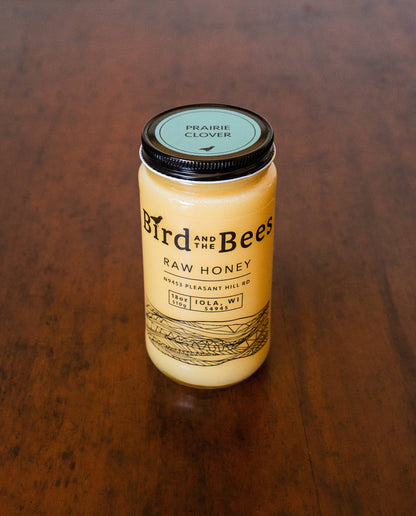 Wisconsin Prairie Clover Raw Honey: 6 oz Jar