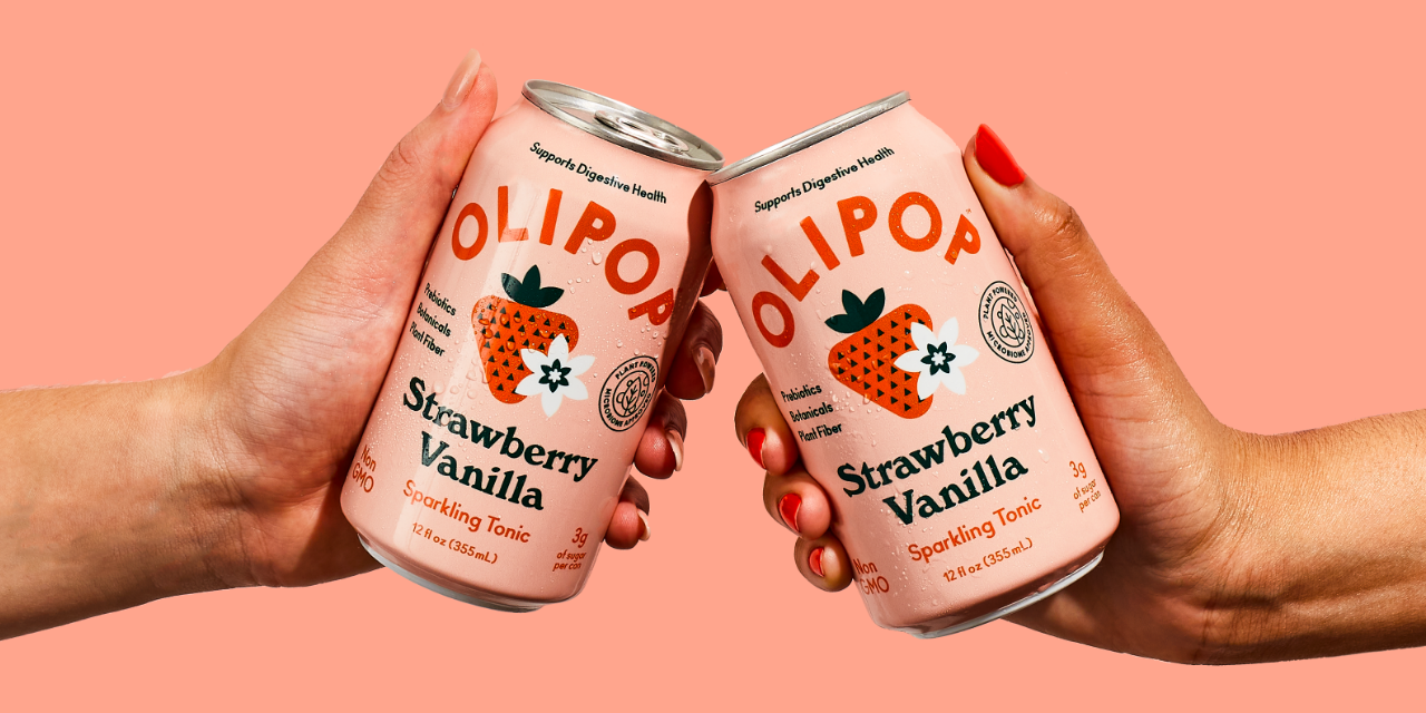 Olipop Strawberry Vanilla Prebiotic Natural Soda