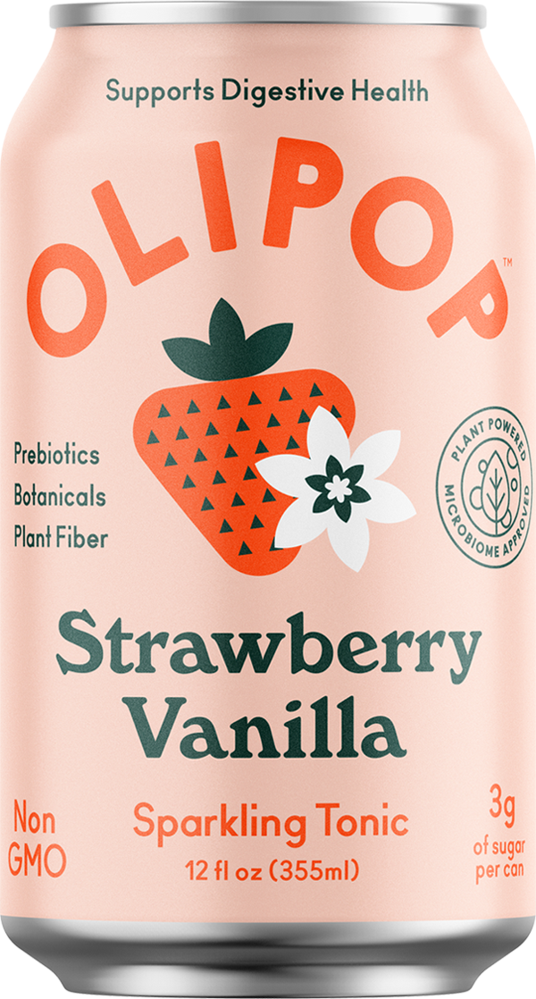 Olipop Strawberry Vanilla Prebiotic Natural Soda