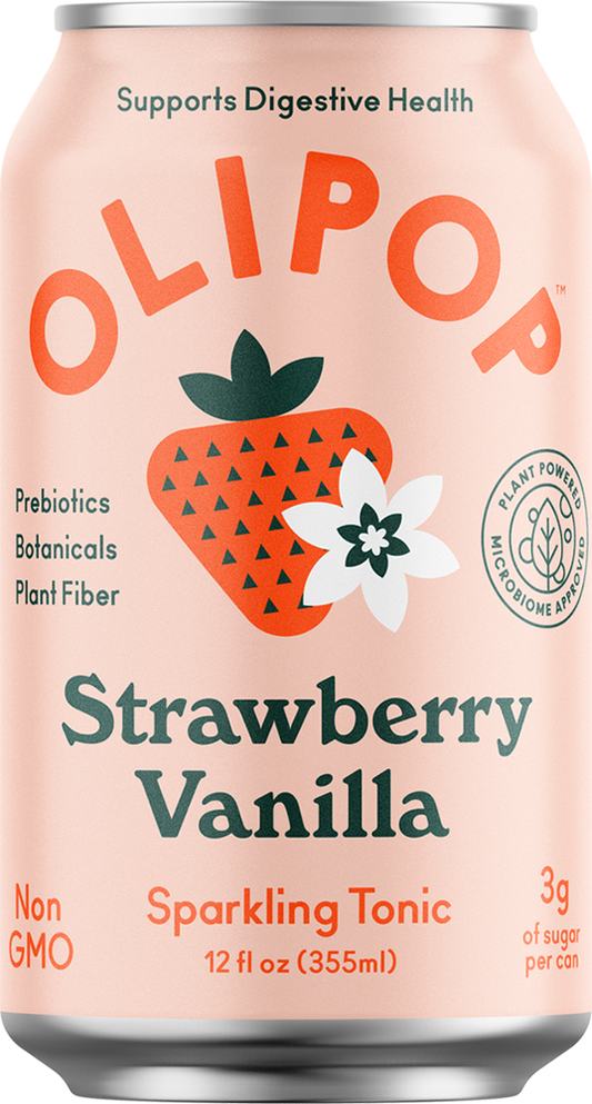 Olipop Strawberry Vanilla Prebiotic Natural Soda