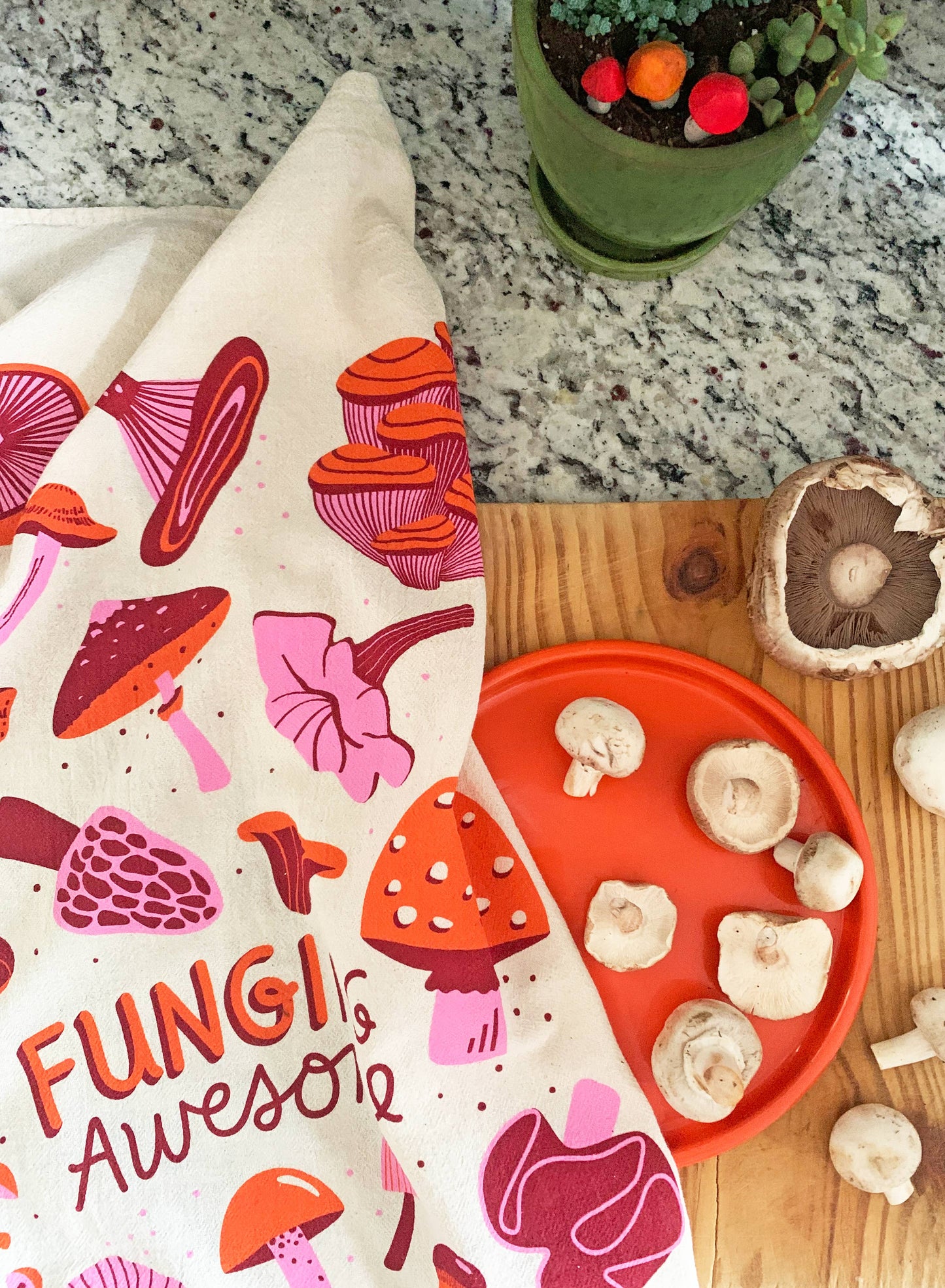 FIELD DAY (Mushroom, Poppies) - Tea Towel Set of 2