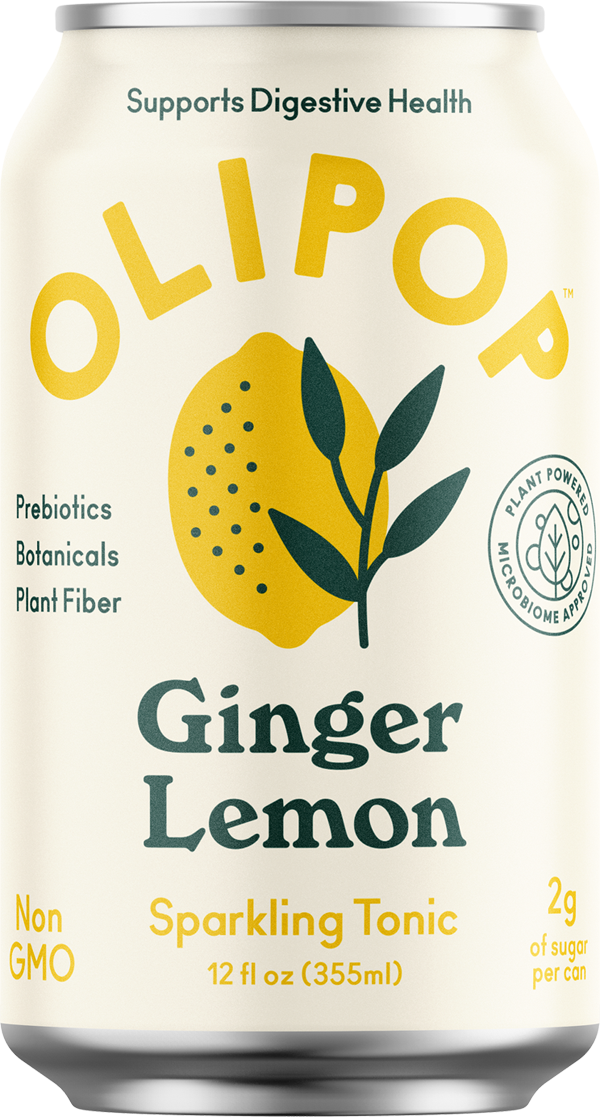 Olipop Ginger Lemon Prebiotic Natural Soda