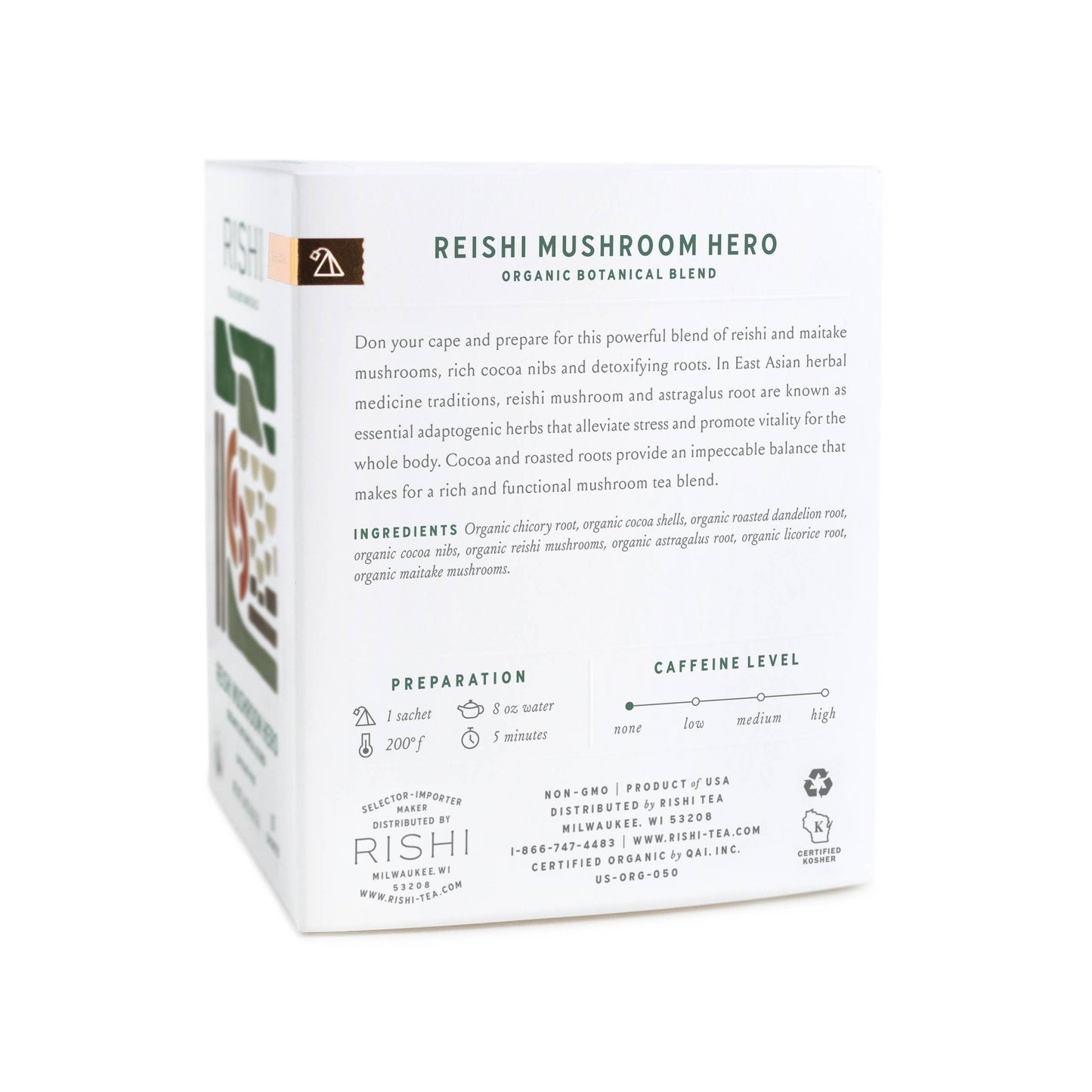 Reishi Mushroom Hero Organic Herbal Tea Sachets by Rishi Tea