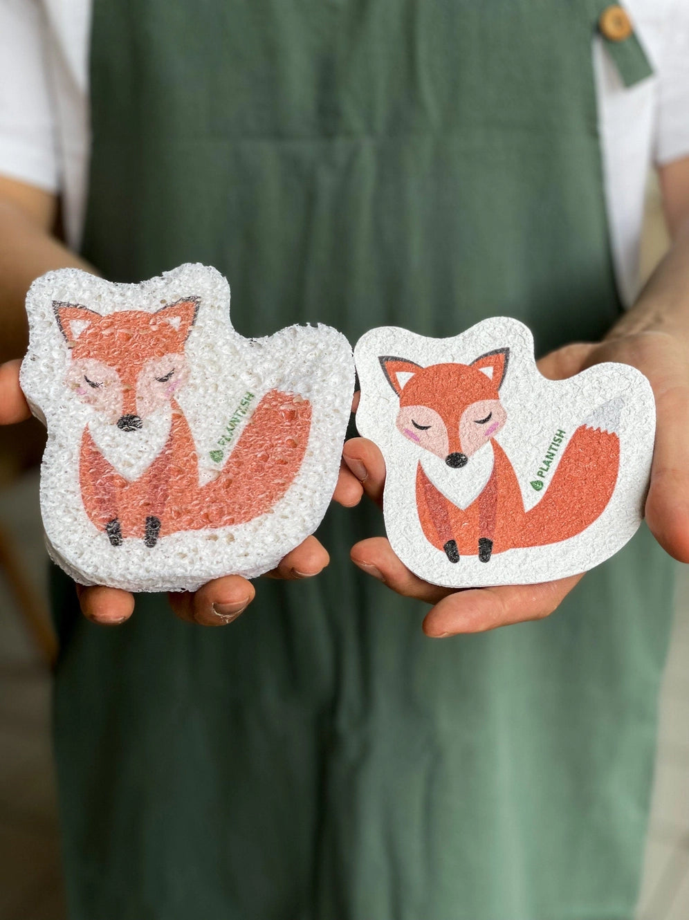 Pop-up Sponge - 100% Vegetable Cellulose - Lemon, Eucalyptus, or Fox