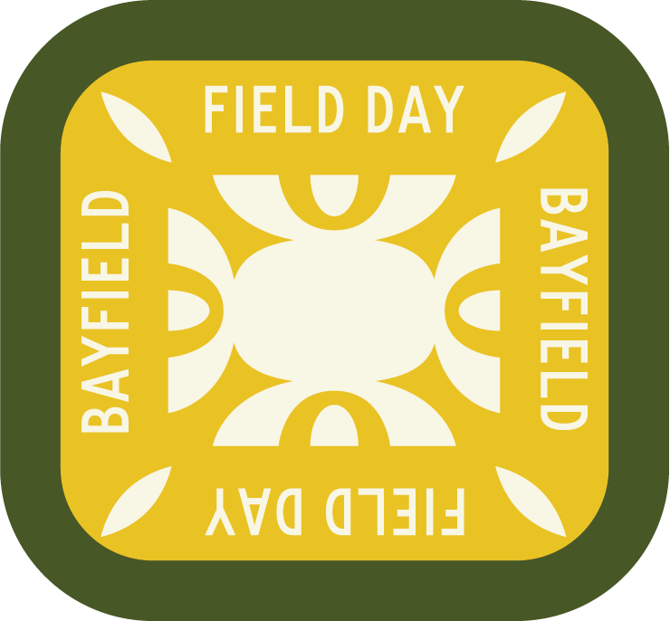 Field Day Rounded Square Green, Yellow, & White Sticker