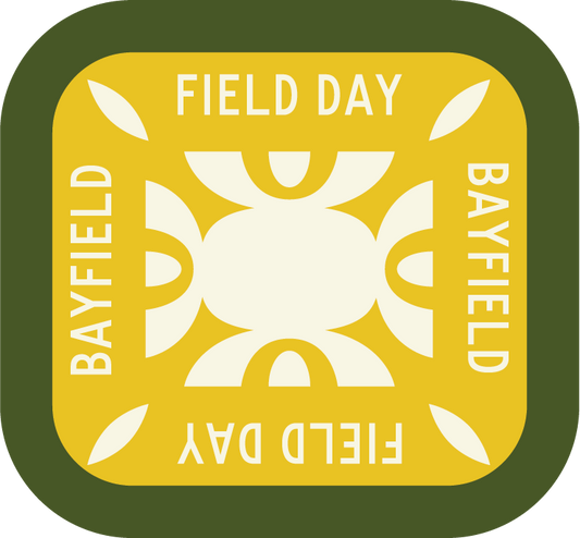 Field Day Rounded Square Green, Yellow, & White Sticker