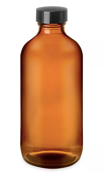 8 oz Amber Glass Bottle w/ Lid
