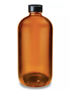 16 oz Amber Glass Bottle w/ Lid