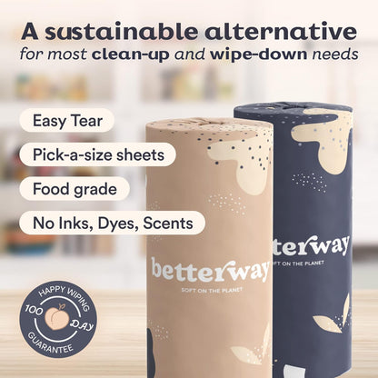Eco-Friendly Tree-Free Bamboo Paper Towels (8 Rolls) by Betterway