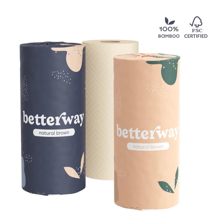 Eco-Friendly Tree-Free Bamboo Paper Towels (8 Rolls) by Betterway