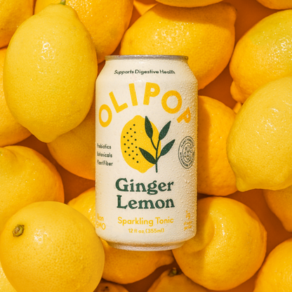 Olipop Ginger Lemon Prebiotic Natural Soda