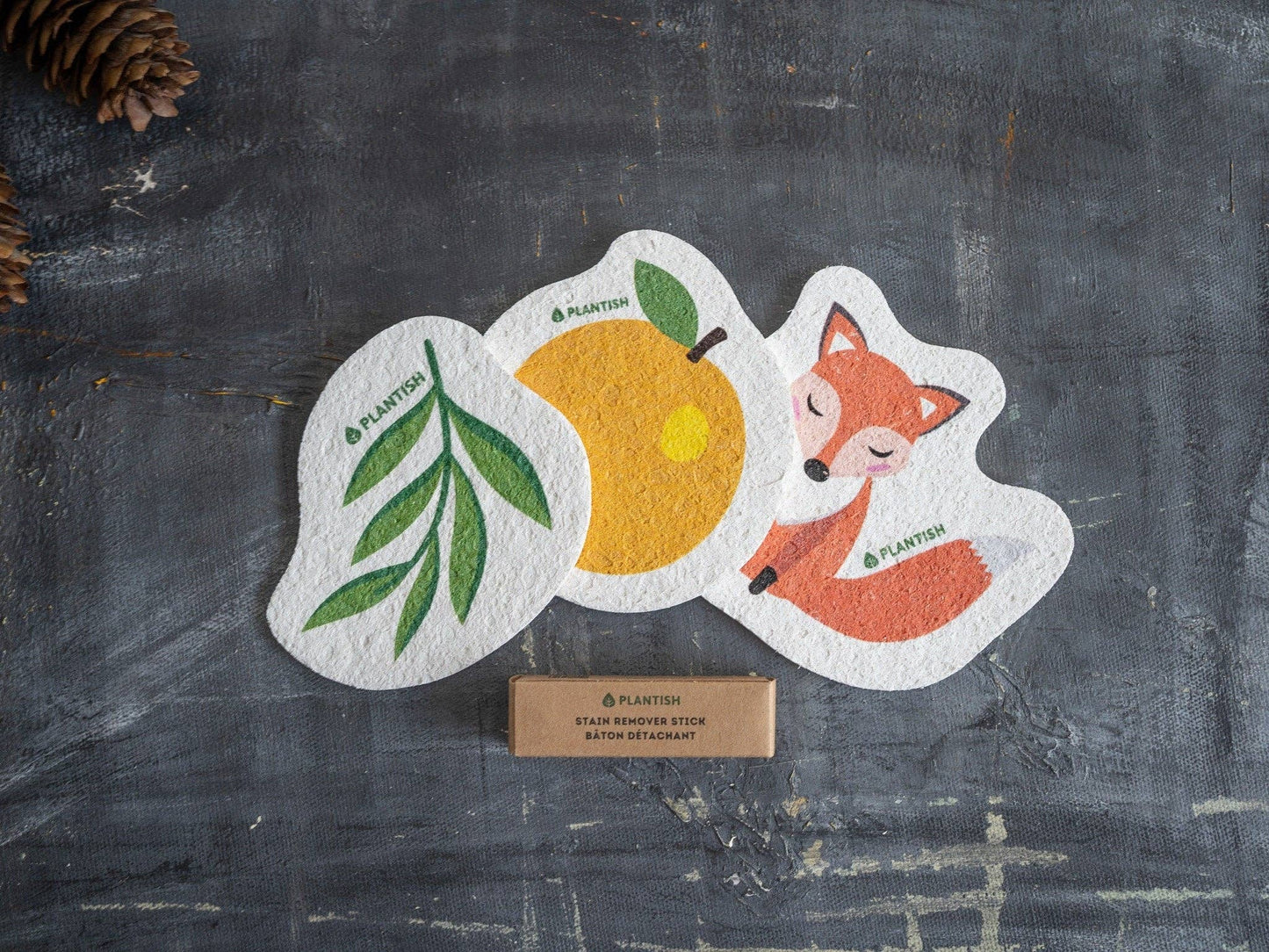 Pop-up Sponge - 100% Vegetable Cellulose - Lemon, Eucalyptus, or Fox