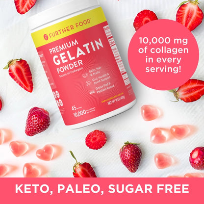 Premium Grass-Fed Pasture-Raised Beef Gelatin Powder by Further Food