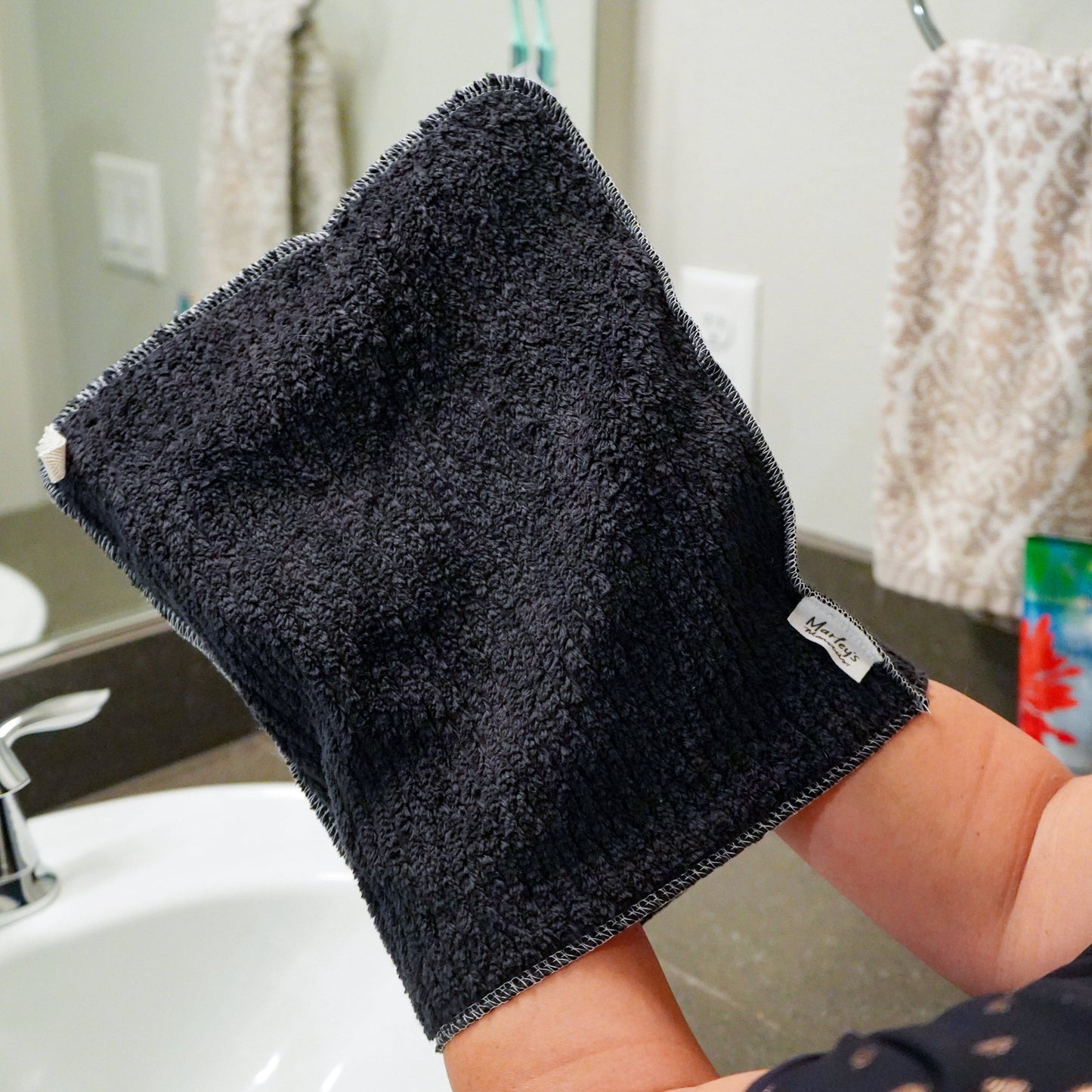 Reusable Makeup Towel - Black Cotton Chenille