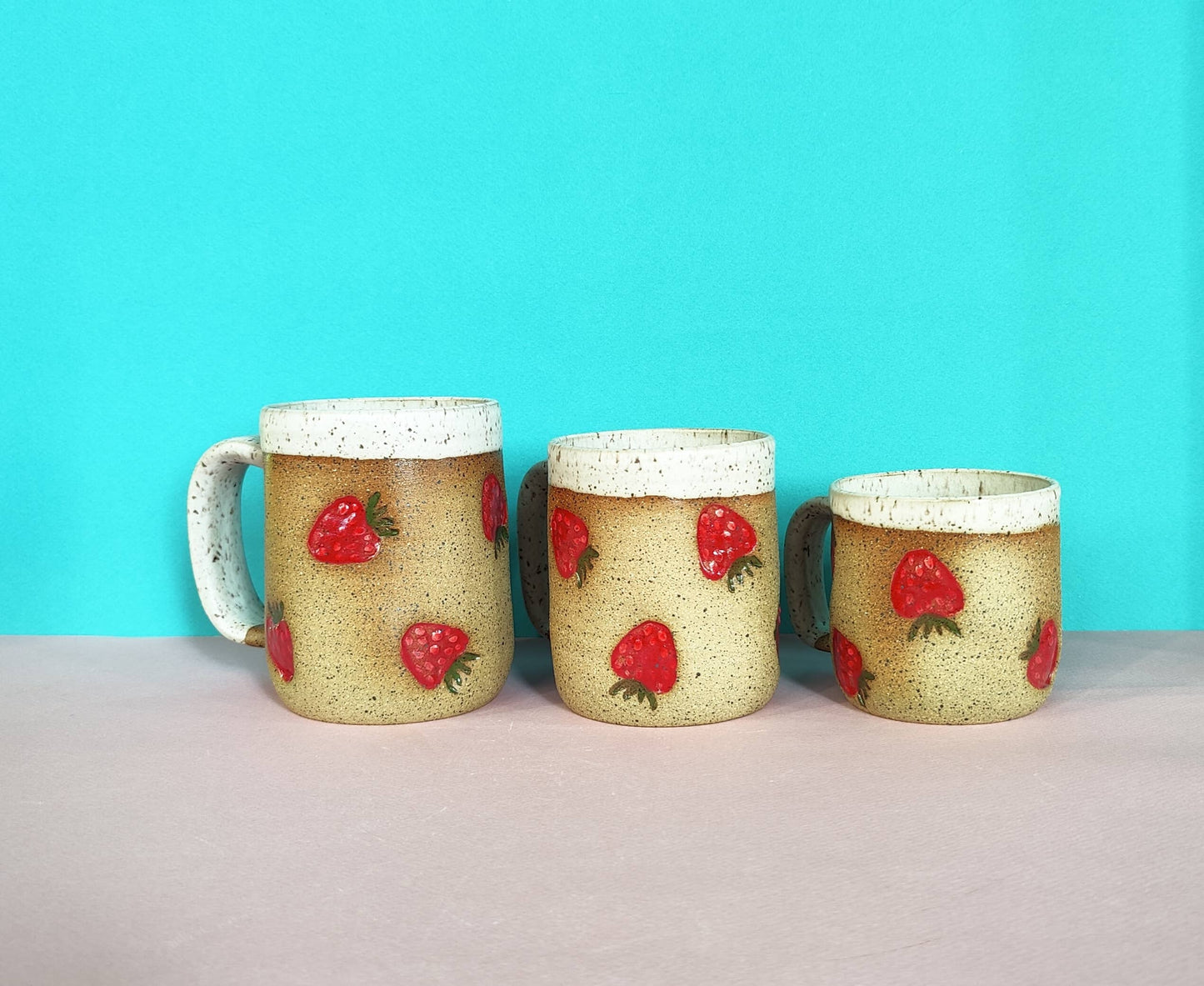 Strawberry Stamped Mug: 16 oz by Osso Ceramics