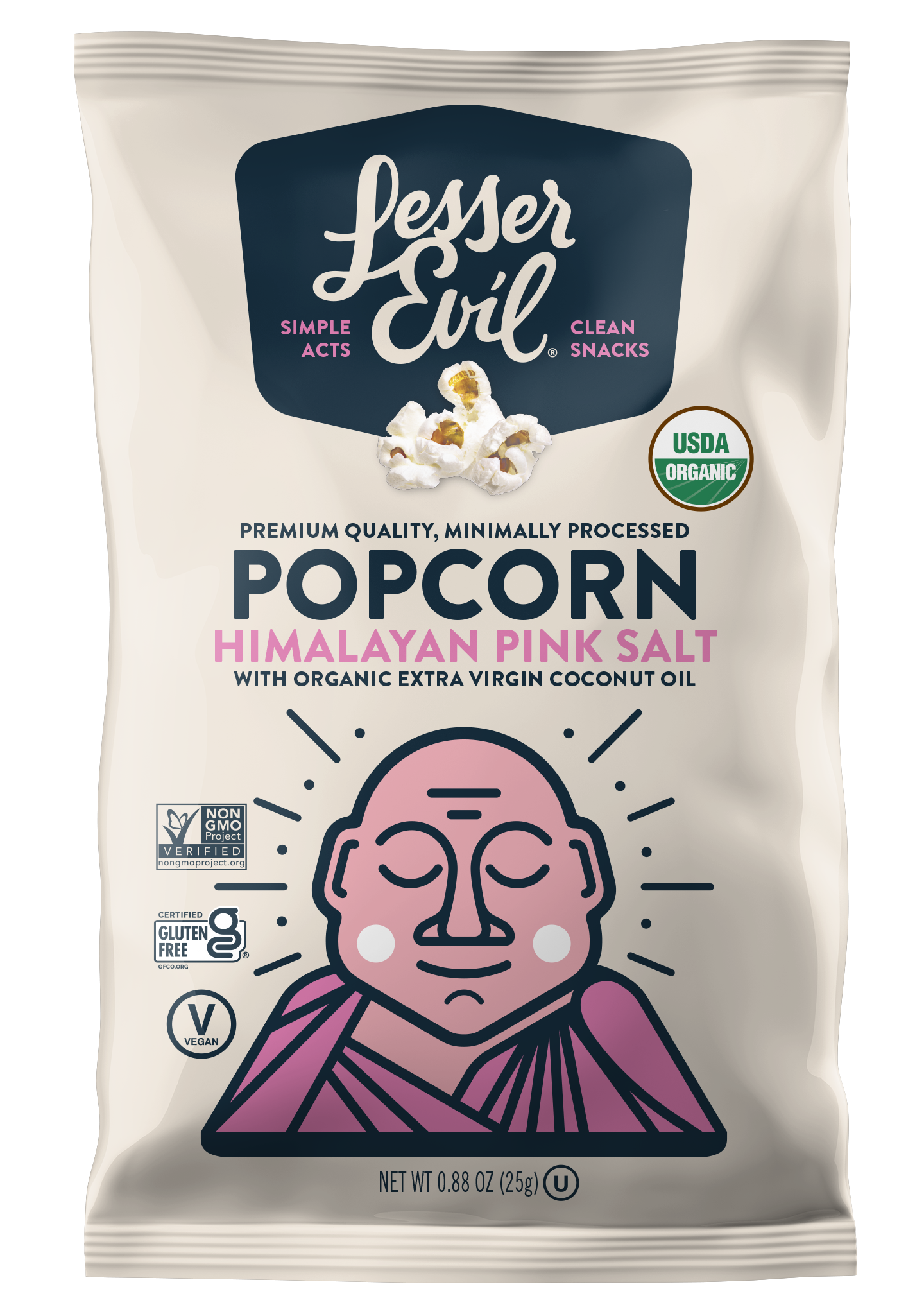 Organic Popcorn, Himalayan Pink - .88 oz Snack Size