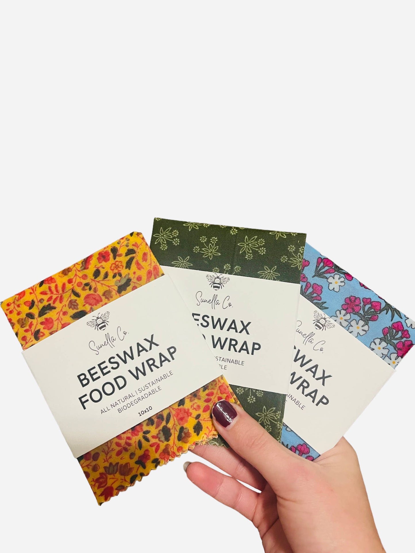 Beeswax Wraps - 3-pack - Ecofriendly Reusable Food Cover