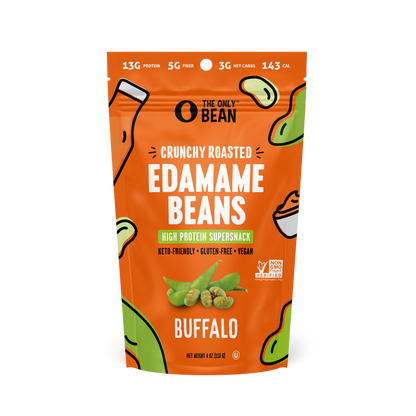 Crunchy Roasted Edamame (Buffalo) - Gluten-Free & Vegan