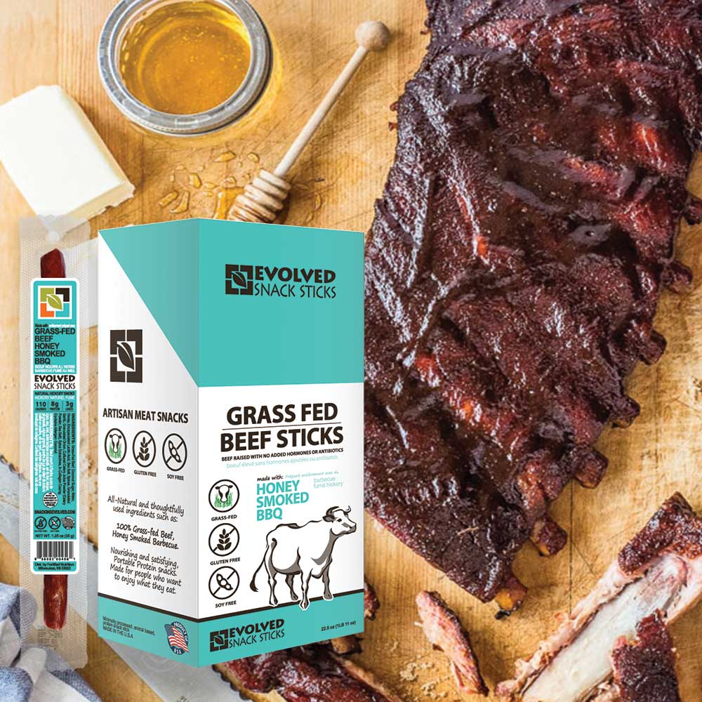 Honey Smoked BBQ Grass-Fed Beef Snack Sticks