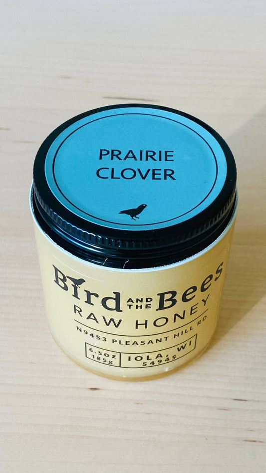 Wisconsin Prairie Clover Raw Honey: 6 oz Jar