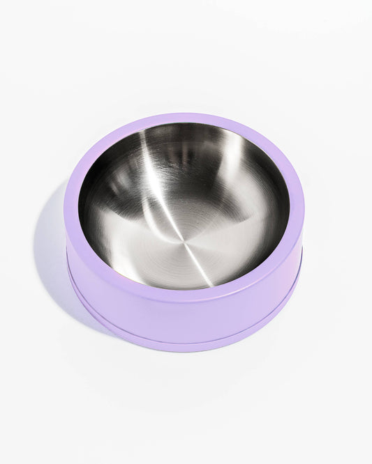 Non-Skid Stainless Steel Pet Bowl - Lilac