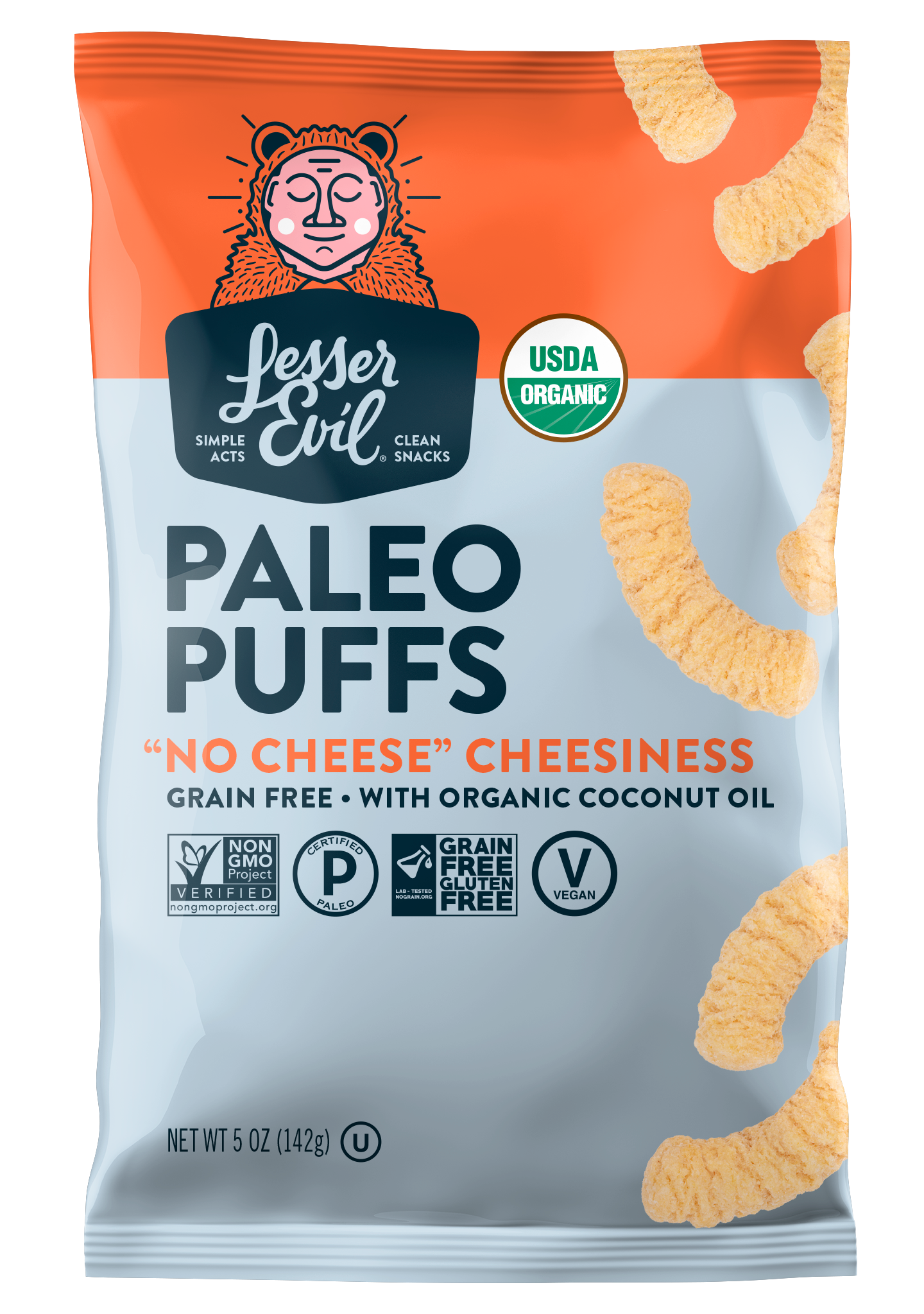 Paleo Puffs, "No Cheese" Cheesiness 5 oz