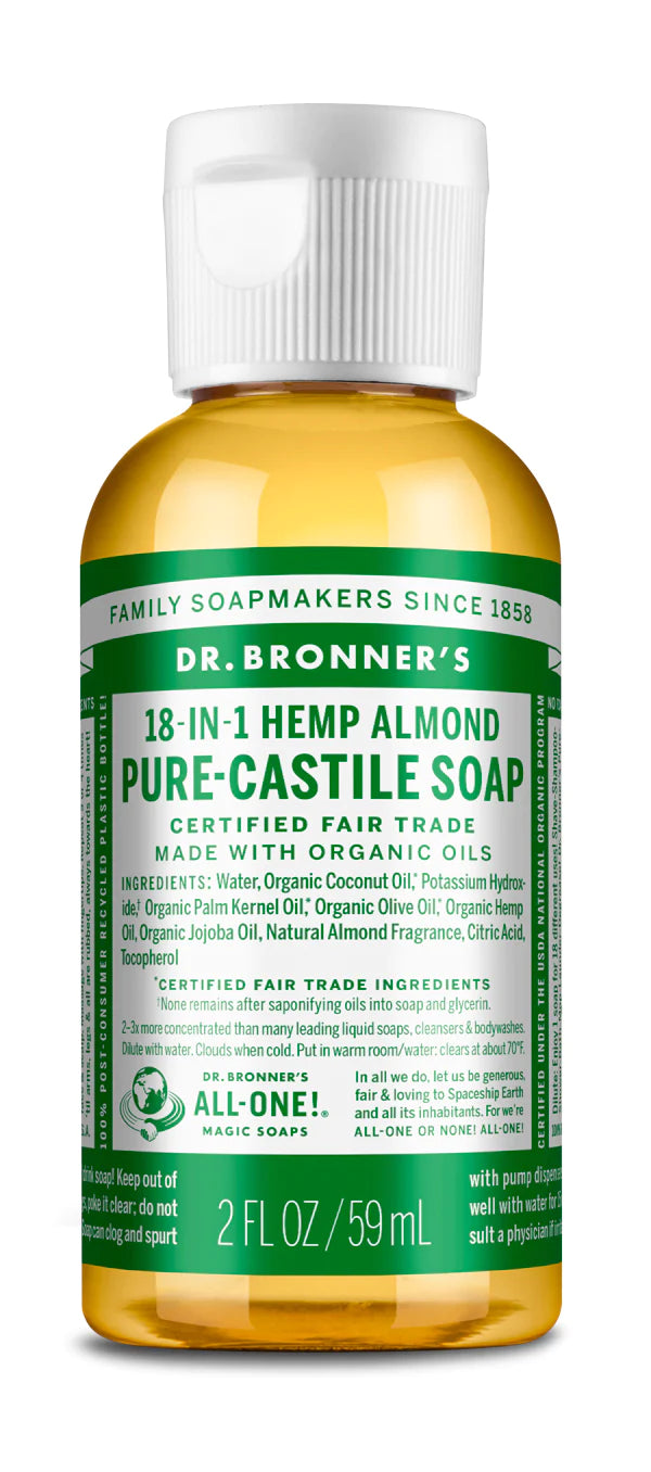 Dr. Bronner's Pure Castille Liquid Soap - Travel and Full Size