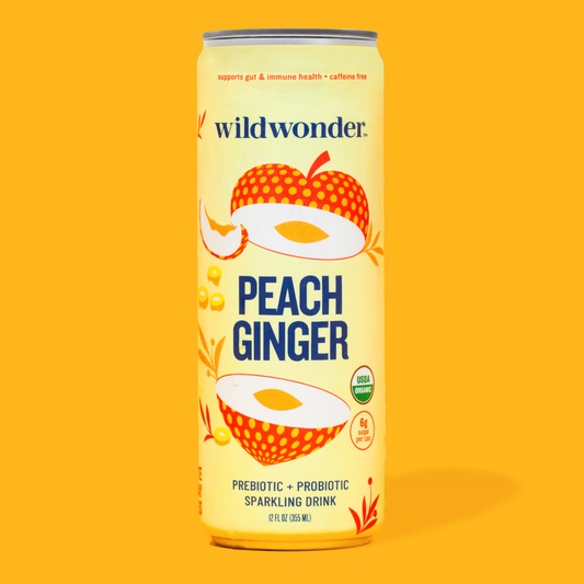 Peach Ginger Sparkling Prebiotic + Probiotic Drink