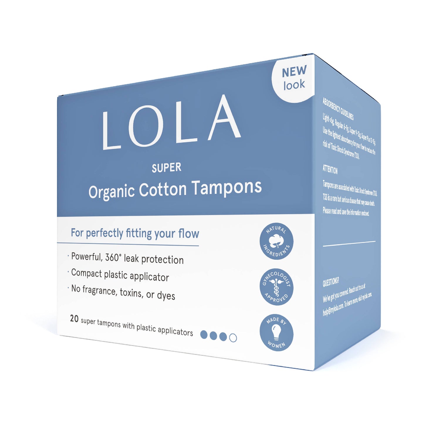 20ct Super Organic Cotton Tampons by Lola