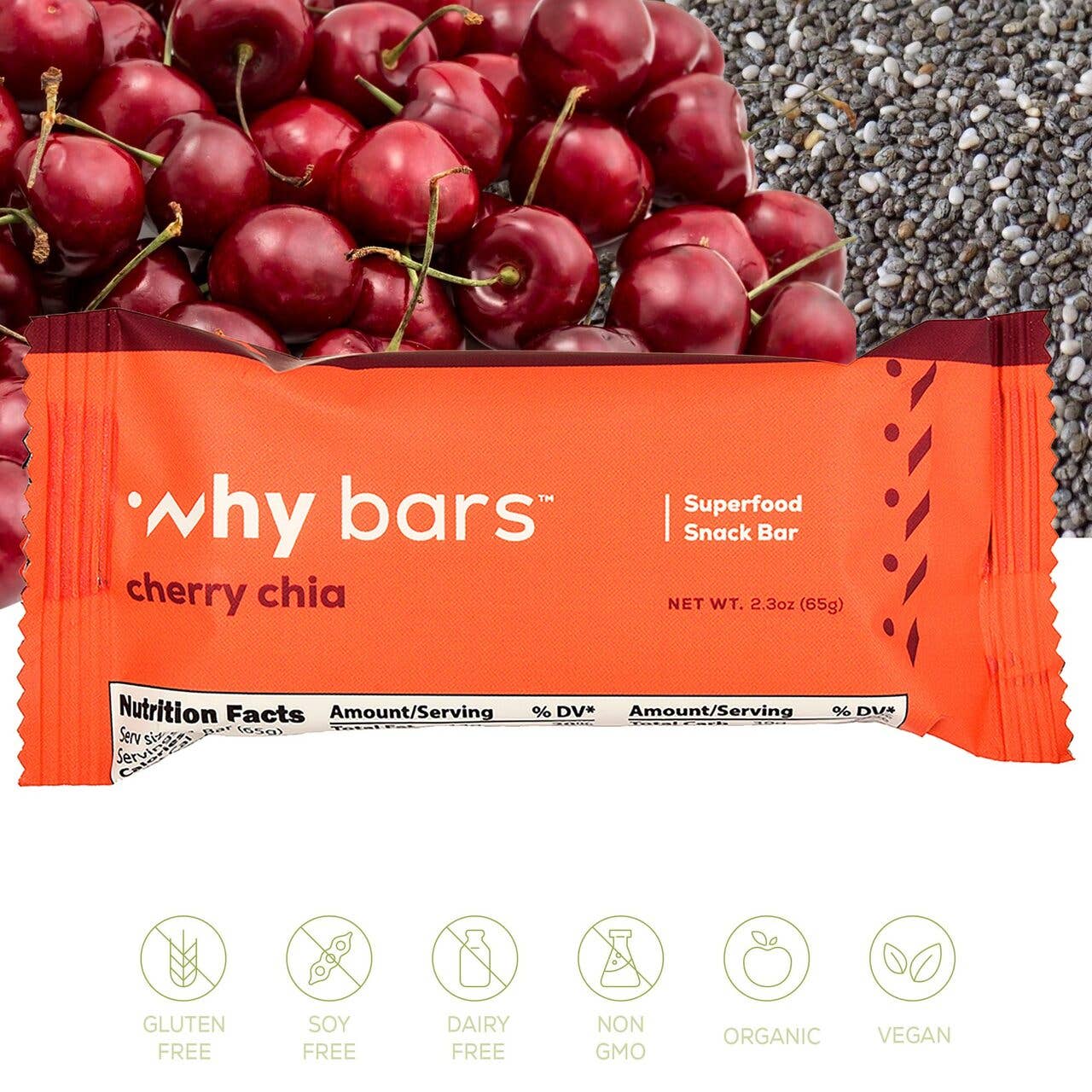 Cherry Chia Superfood Snack Bar: Gluten-Free