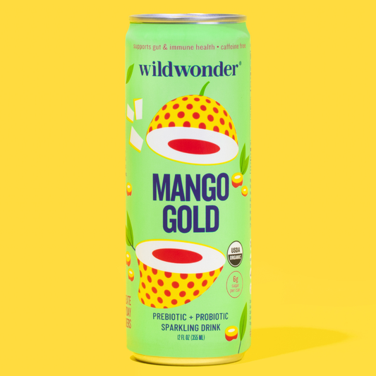 Mango Gold Sparkling Prebiotic + Probiotic Drink