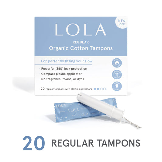 20ct Regular Organic Cotton Tampons by Lola