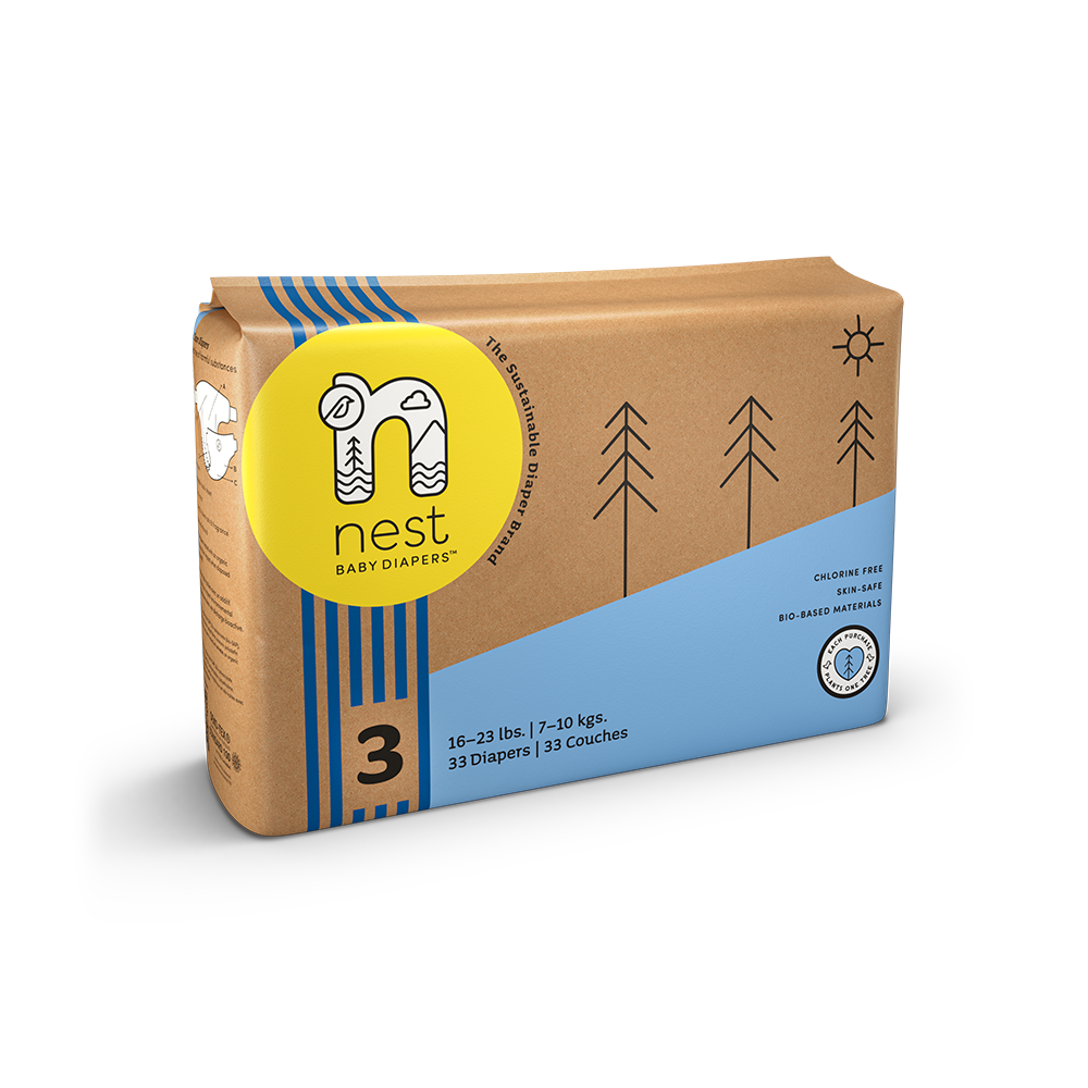 Sustainable Plant-Based Disposable Diapers - Size 3